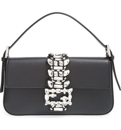 fendi crystal baguette